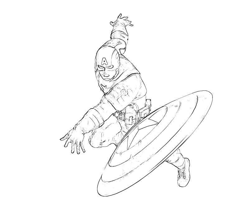 Plansa de colorat cu Captain America 2 50